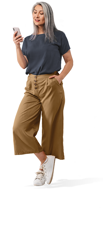 Image of Marie checking her phone